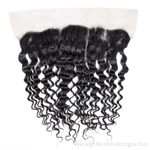 Yeswigs Water Wave 13x4 Brazilian Human Hair Swiss Lace Frontal Piece 4x4 2x6 5x5 13x6 6x6 7x7 360 Frontal With Bleached Knots